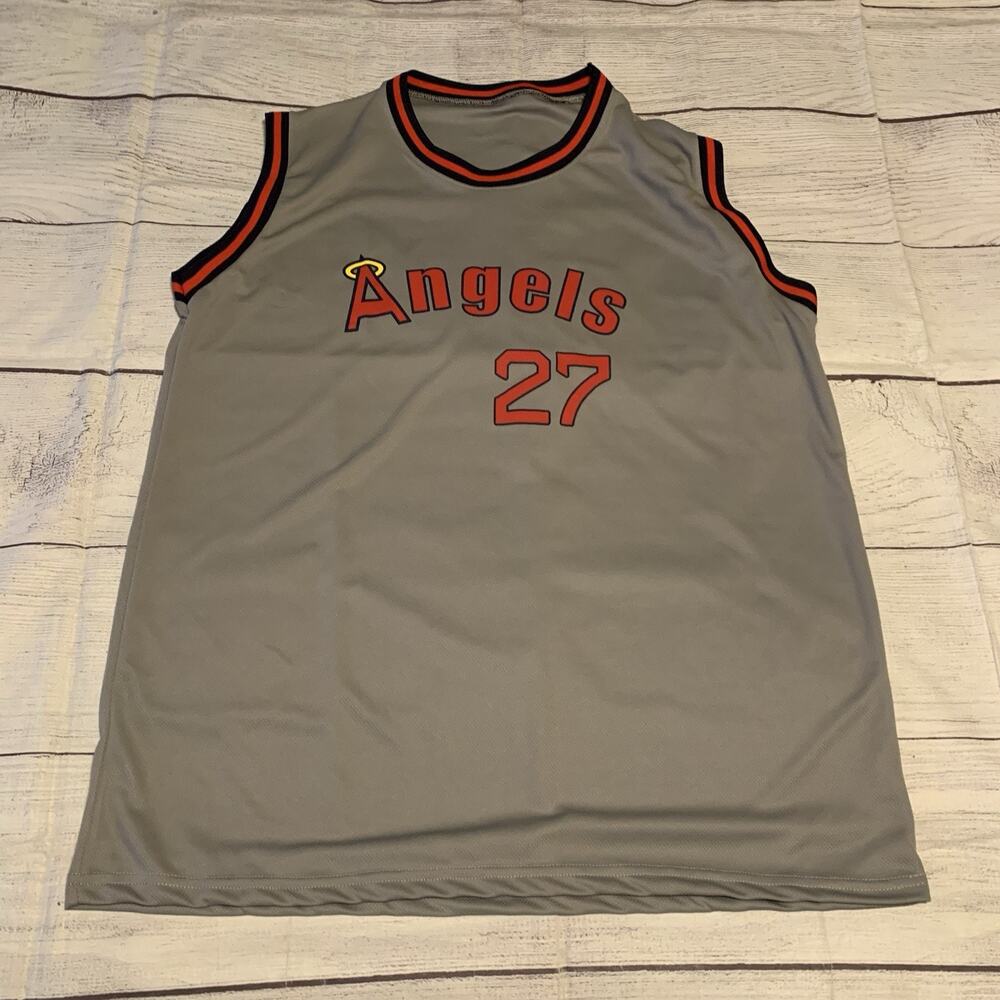 LA Angels Mike Trout Mens Size XL Basketball Jersey SGA